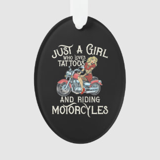 Gewoon een meisje dat van motorfietsen houdt, grap ornament