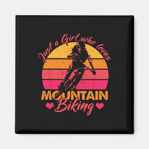 Gewoon een meisje dat van mountainbiken fietsen ho magneet