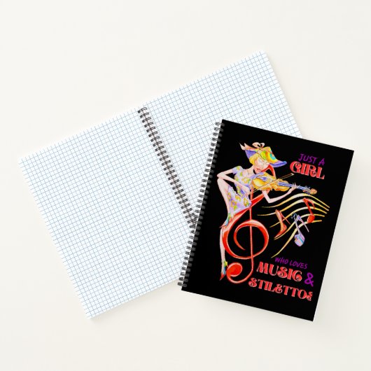 GEWOON EEN MEISJE DAT VAN MUZIEK EN STILETTOS NOTI NOTITIEBOEK (Binnen)