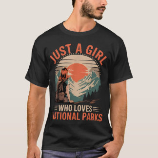 Gewoon een meisje dat van nationale parken houdt v t-shirt