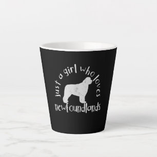 Gewoon een meisje dat van Newfoundland Dog houdt Latte Mok