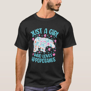 Gewoon Een Meisje Dat Van Nijlpaard Bloemige Vrouw T-shirt