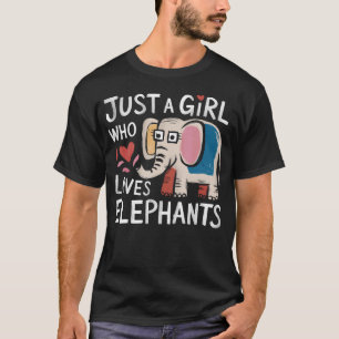 Gewoon een meisje dat van olifanten houdt Kids Mei T-shirt