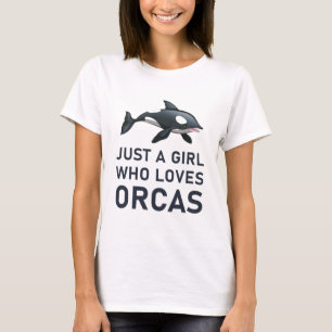 Gewoon een meisje dat van Orcas Funny Orca houdt T-shirt