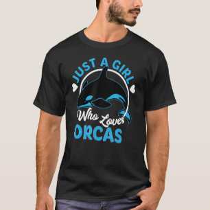 Gewoon een meisje dat van Orcas Killer Whales Zee  T-shirt