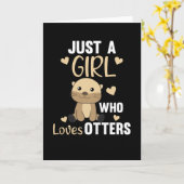 Gewoon een meisje dat van Otters houdt. Kaart (Gele Bloem)