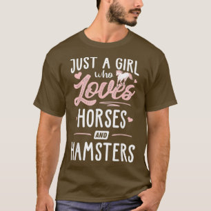 Gewoon een meisje dat van paarden en hamsters paar t-shirt