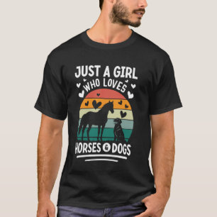 Gewoon een meisje dat van paarden en honden houdt t-shirt