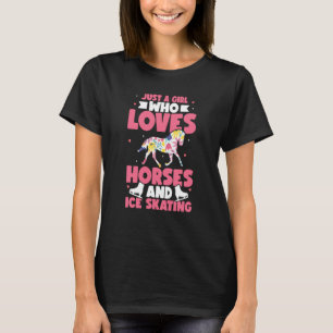 Gewoon een meisje dat van paarden en kunstschaatse t-shirt