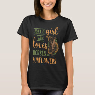 Gewoon Een Meisje Dat Van Paarden En Zonnebloemen T-shirt