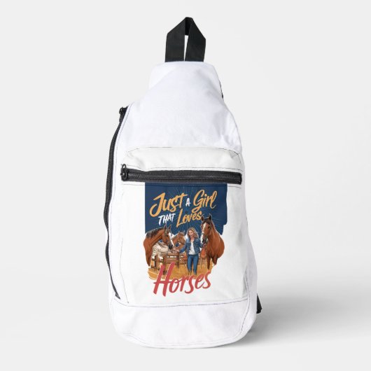 Gewoon een meisje dat van paarden houdt(1) sling bag (Voorkant)