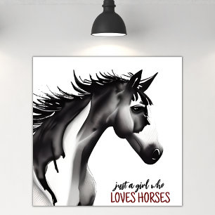 Gewoon een meisje dat van Paarden houdt Abstracte Poster