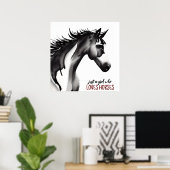 Gewoon een meisje dat van Paarden houdt Abstracte  Poster (Thuiskantoor)