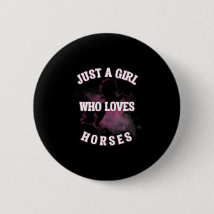 Gewoon een meisje dat van paarden houdt Athletic R Ronde Button 5,7 Cm