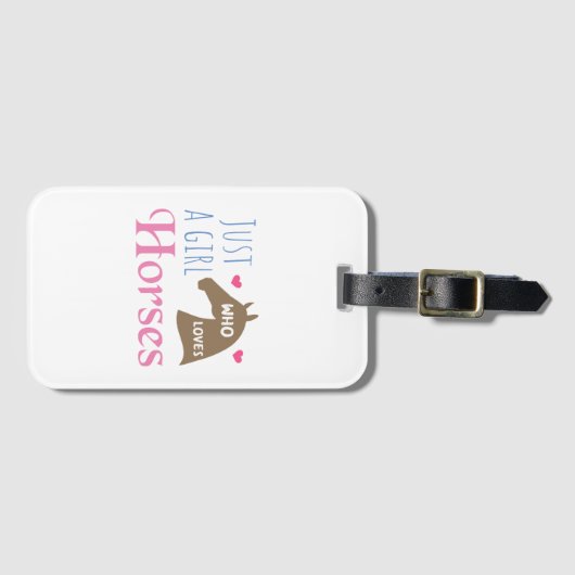 Gewoon een meisje dat van Paarden houdt Bagagelabel (Voorkant (horizontaal))