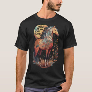 Gewoon een meisje dat van paarden houdt Boheemse C T-shirt