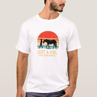 Gewoon een meisje dat van paarden houdt Cadeau T S T-shirt