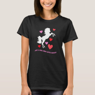 Gewoon een meisje dat van paarden houdt Dames Cute T-shirt