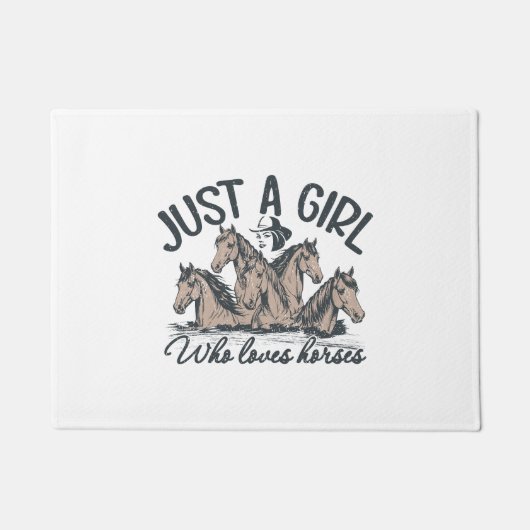 Gewoon een meisje dat van paarden houdt deurmat (Voorkant)