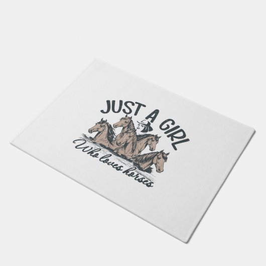 Gewoon een meisje dat van paarden houdt deurmat (Schuin)