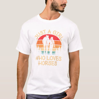 Gewoon een meisje dat van paarden houdt, die de co t-shirt