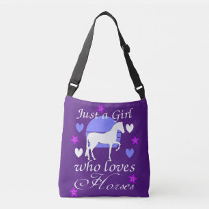 Gewoon een meisje dat van paarden houdt in Paars Crossbody Tas