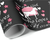 Gewoon een meisje dat van paarden houdt in Roos ro Cadeaupapier (Rol Hoek)