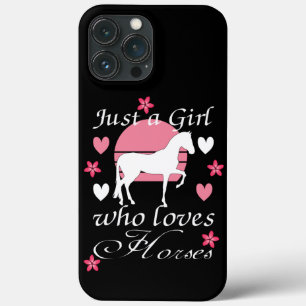 Gewoon een meisje dat van paarden houdt in Roos ro iPhone 13 Pro Max Hoesje