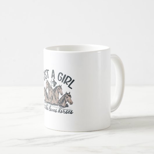 Gewoon een meisje dat van paarden houdt koffiemok (Voorkant rechts)