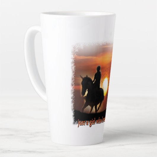 gewoon een meisje dat van paarden houdt latte mok (Linkerhoek)