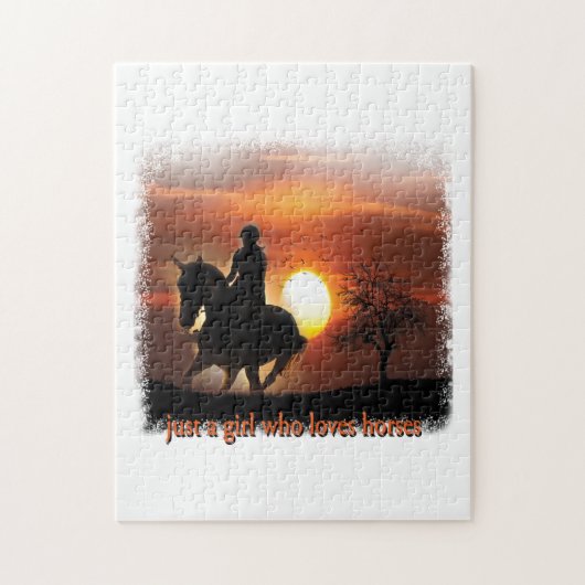 gewoon een meisje dat van paarden houdt legpuzzel (Verticaal)
