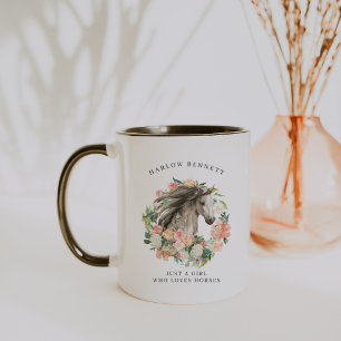 Gewoon een meisje dat van paarden houdt   Monogram Mok
