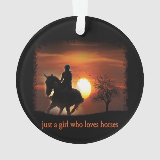 gewoon een meisje dat van paarden houdt ornament (achterkant)