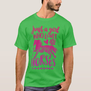 Gewoon een meisje dat van paarden houdt Paardenlie T-shirt