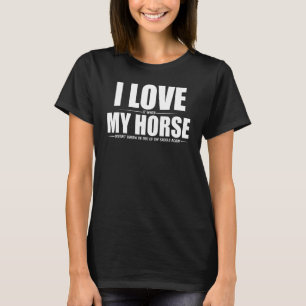 Gewoon een meisje dat van paarden houdt, paardrijd t-shirt