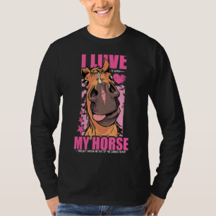Gewoon een meisje dat van paarden houdt, paardrijd t-shirt