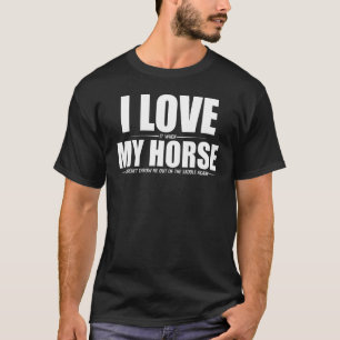 Gewoon een meisje dat van paarden houdt, paardrijd t-shirt