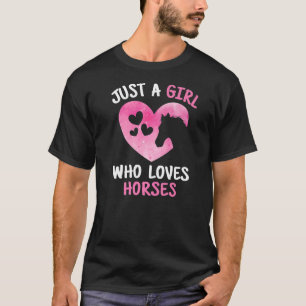 Gewoon een meisje dat van paarden houdt paardrijde t-shirt