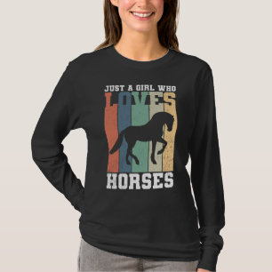 Gewoon een meisje dat van Paarden houdt Retro p T-shirt