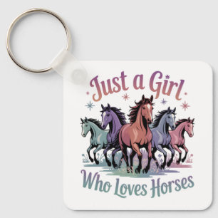 Gewoon een meisje dat van paarden houdt sleutelhanger
