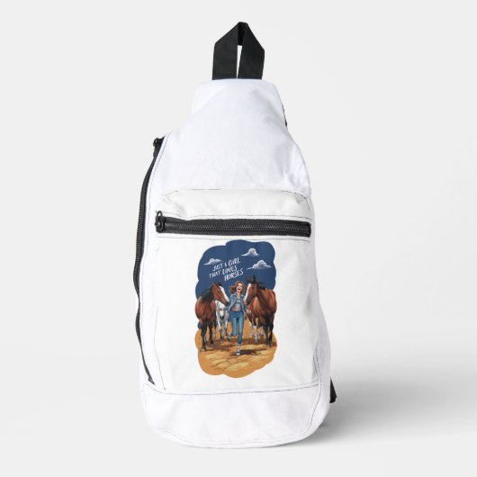 Gewoon een meisje dat van paarden houdt sling bag (Voorkant)