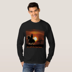 gewoon een meisje dat van paarden houdt t-shirt