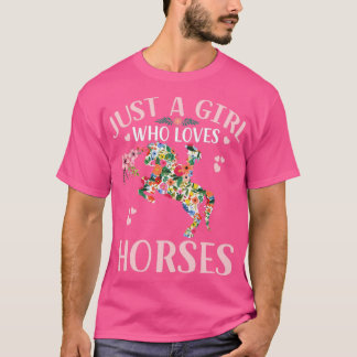 Gewoon een meisje dat van paarden houdt t-shirt