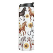 Gewoon een meisje dat van paarden houdt thermosbeker (Gedraaid links)