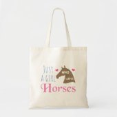 Gewoon een meisje dat van Paarden houdt Tote Bag (Voorkant)
