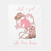 Gewoon een meisje dat van paarden houdt, Western, Fleece Deken (Voorkant)