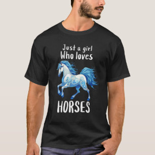 Gewoon Een Meisje Dat Van Paarden Houdt Wild Blue T-shirt