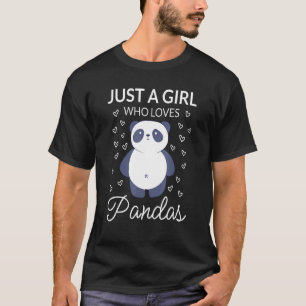 Gewoon een meisje dat van Pandas Cute Beer Girl Lo T-shirt