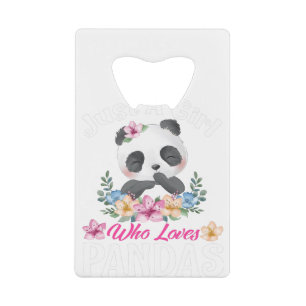 Gewoon een meisje dat van Pandas Cute Panda T-Shir Kredietkaart Flessenopener