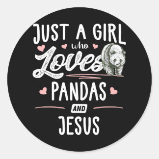 Gewoon een meisje dat van panda's en jezusvrouwen  ronde sticker